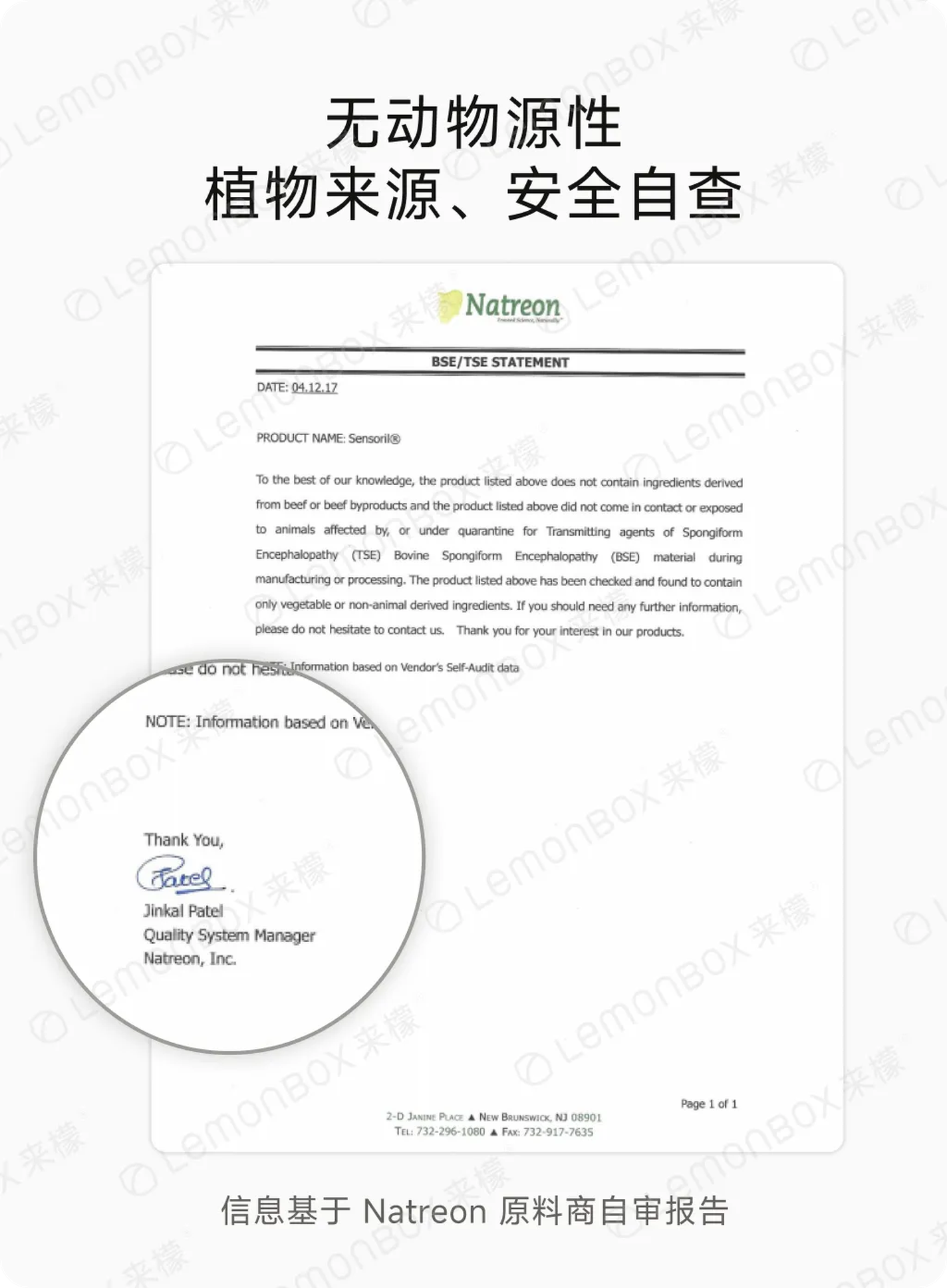 无动物源性报告